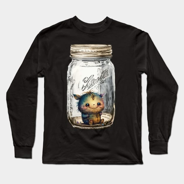 Jar of Sitting Monster Long Sleeve T-Shirt by ginkelmier@gmail.com